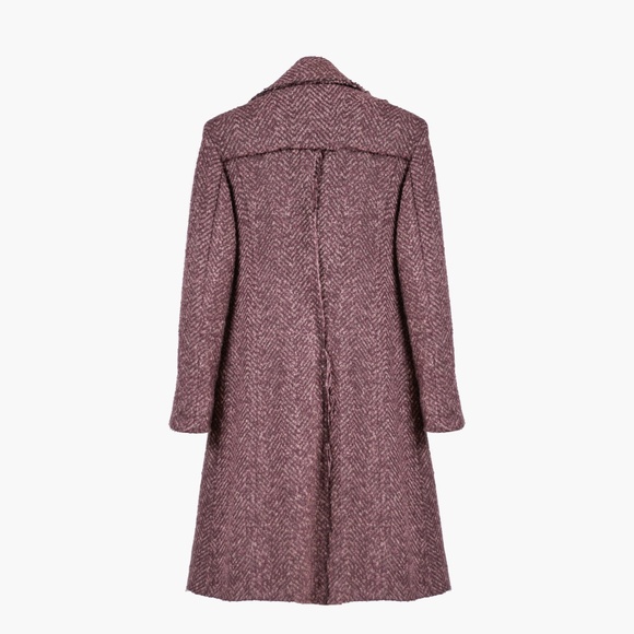 RINASCEMENTO Boho-Chic Frayed Seams Tweed Coat - Picture 3 of 7